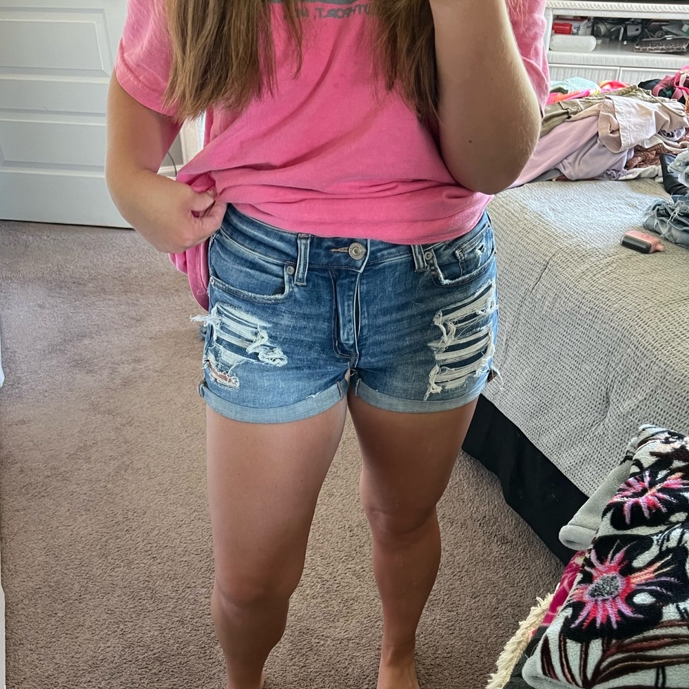 American Eagle Hi-Rise Shortie Denim Shorts Size 6